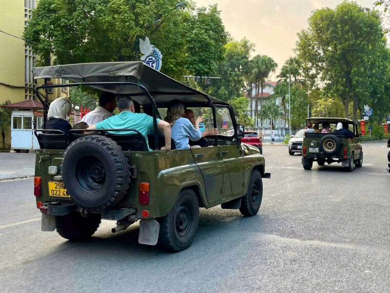 "Ride through a vibrant mix of old-world beauty and fast-paced street life in a rugged, retro-style Jeep."